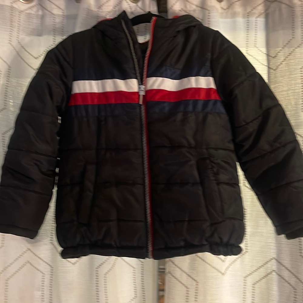 Tommy Hilfiger Boys 8-10 Puffer Coat w/Fleece Pockets Hood & Zipper closure